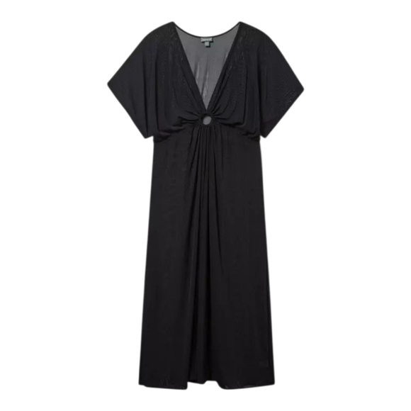 Torrid Black Mesh O-Ring Maxi Swim Coverup Dress 3 Plus Size Sheer Resortwear - Picture 3 of 11